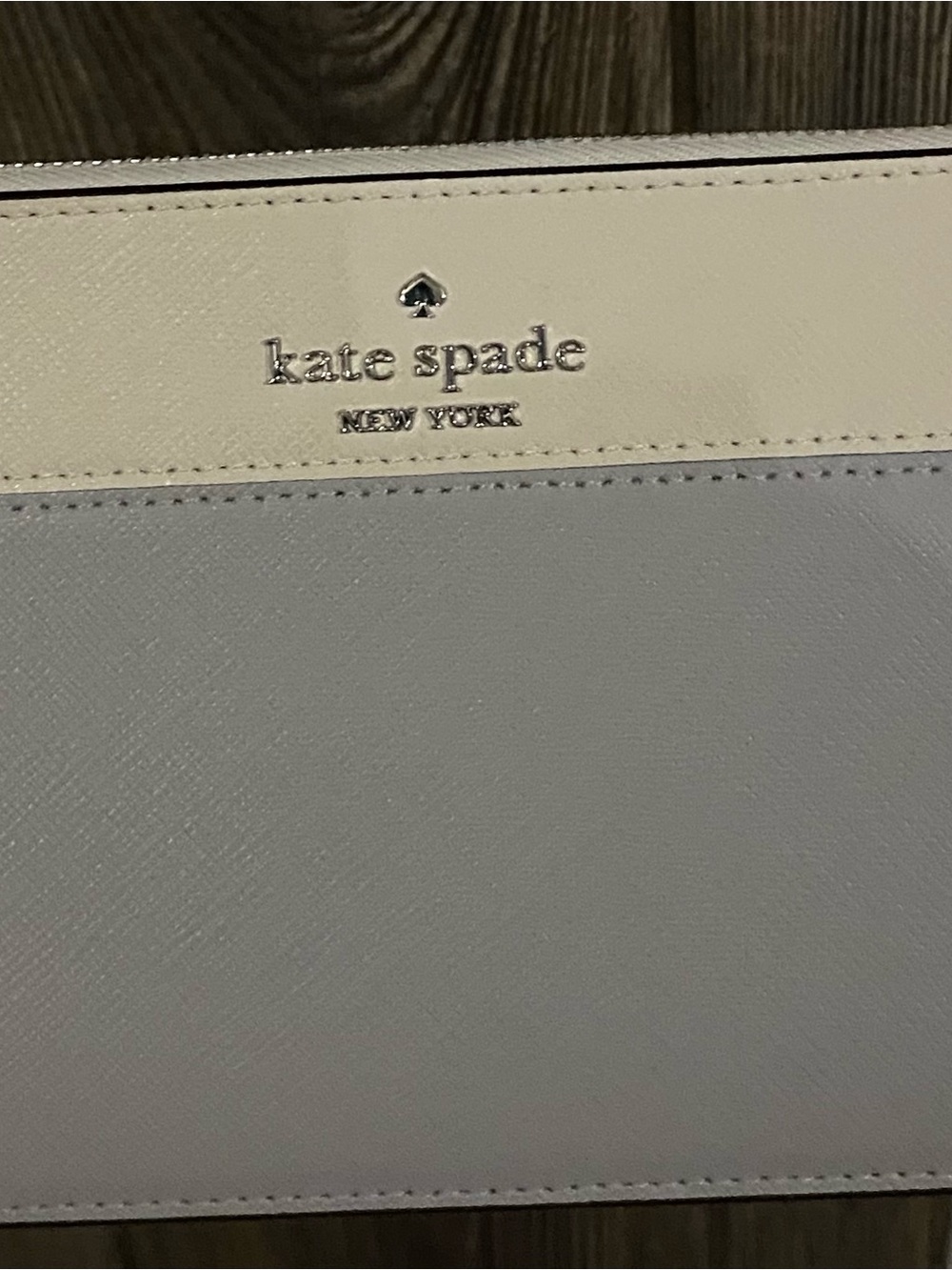 kate spade Two-Tone Cream and Light Gray Saffiano Tote